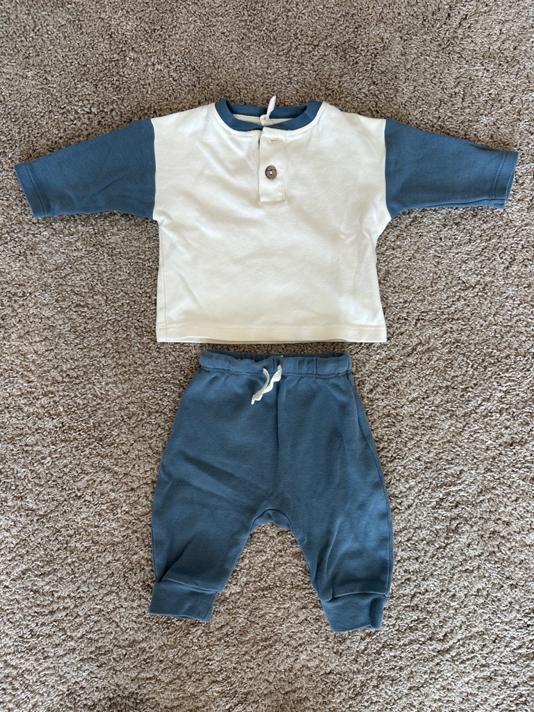 Quincy Mae Boys Long Sleeve & Pant Set 0-3 Months